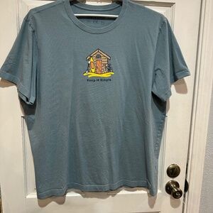 Life is Good Crusher Tee Keep It Simple Summer Shack Blue Men’s XXL Canoe Hiking